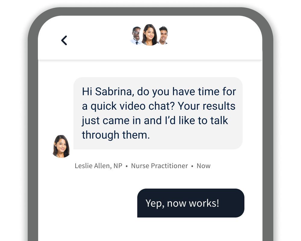 mockup of the firefly app, featuring an example text chat 