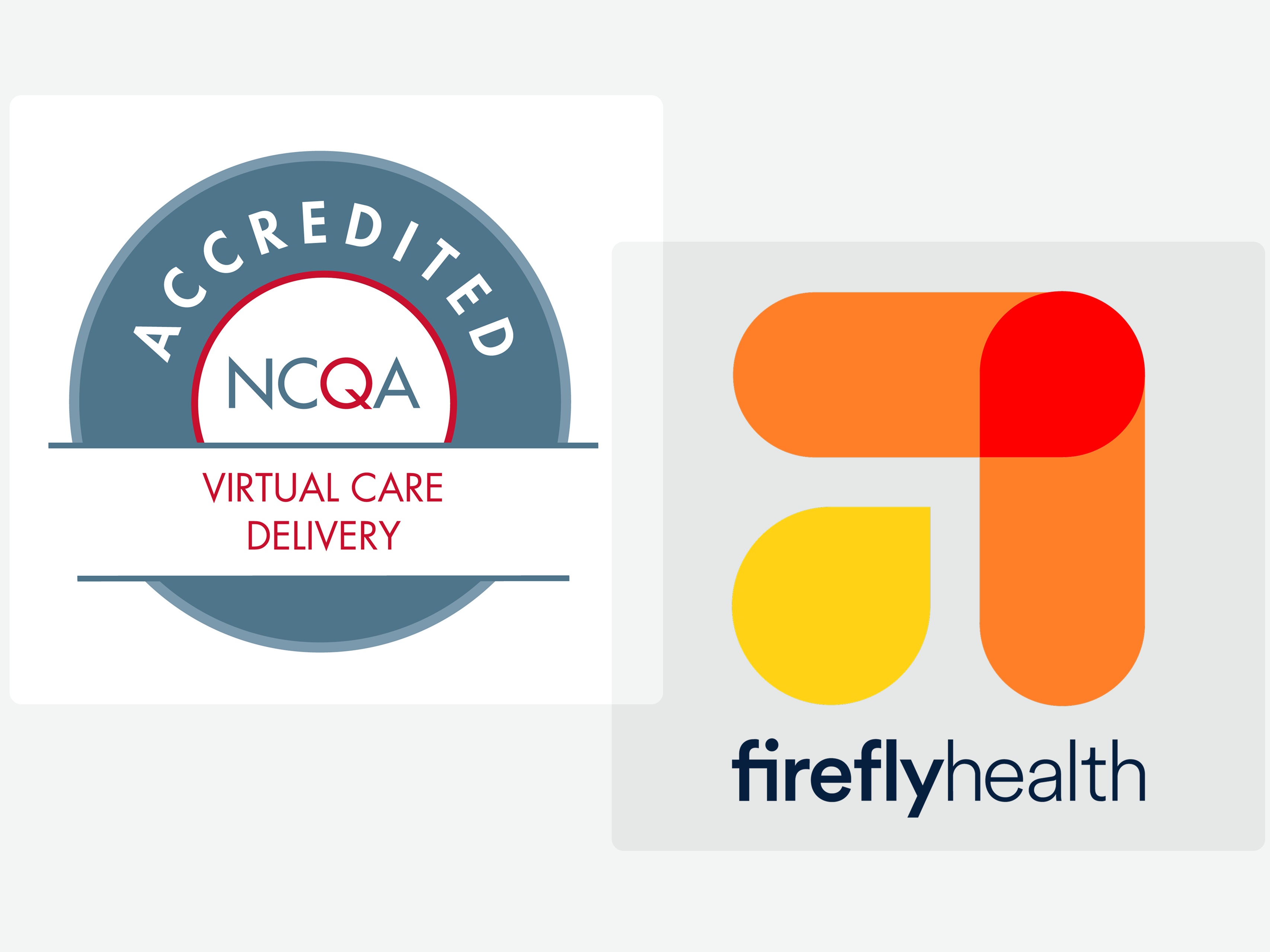 NCQA Virtual Care Accreditation badge and the Firefly Health logo