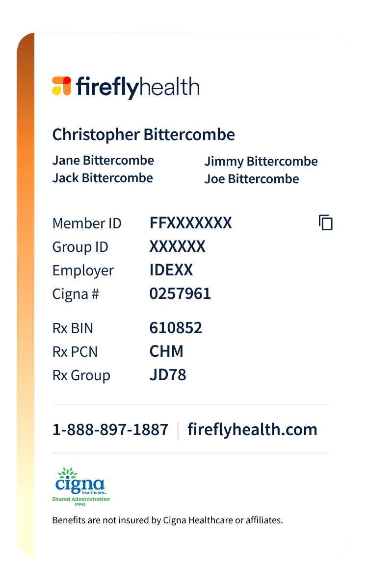 Firefly Health Plan 2025 ID Card