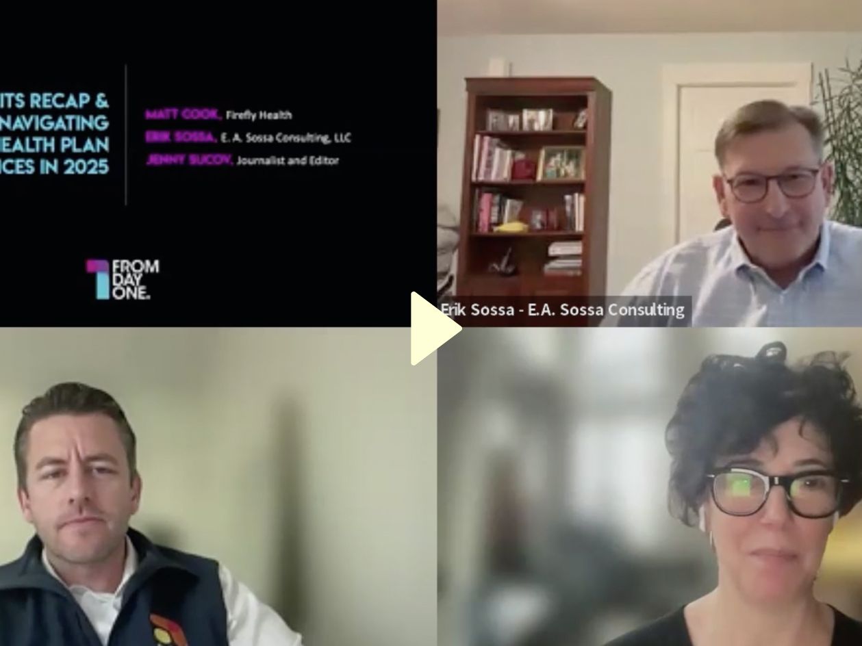 headshots of Matt and Debra, next to an assortment of the webinar slides they presented