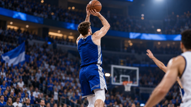 Generički evropski košarkaš šutira u NBA areni uoči sezone