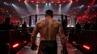 Generički MMA borac ulazi prema oktagonu pred veliki meč
