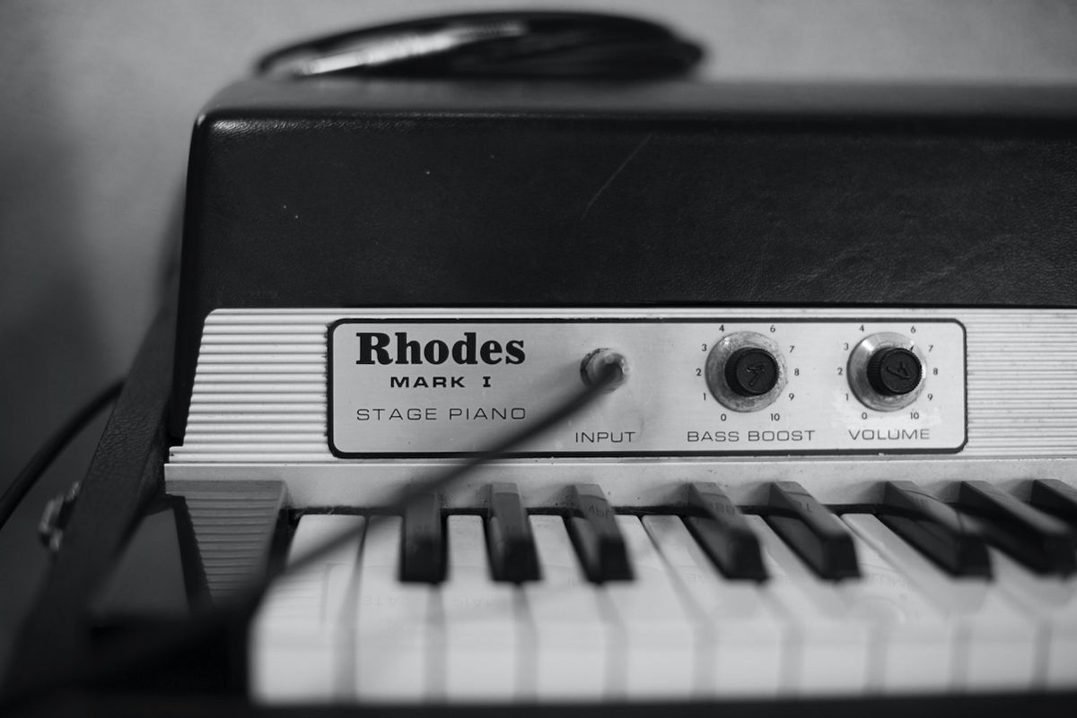 Closeup of a Rhodes Mark 1 Stage Piano