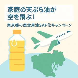 家庭の天ぷら油が空を飛ぶ！東京都の廃食用油SAF化キャンペーンでSDGsに貢献