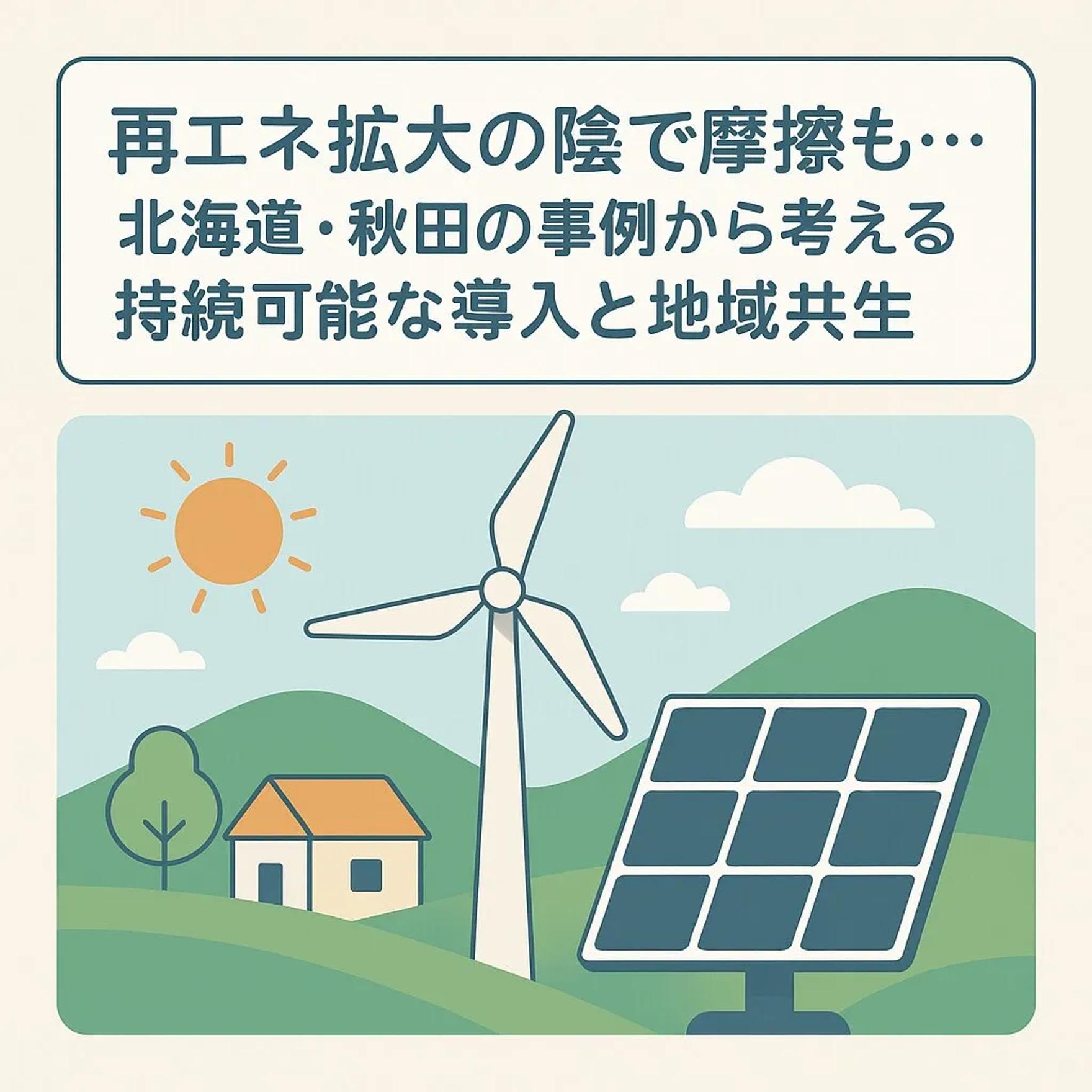 再エネ拡大の陰で摩擦も…北海道・秋田の事例から考える持続可能な導入と地域共生