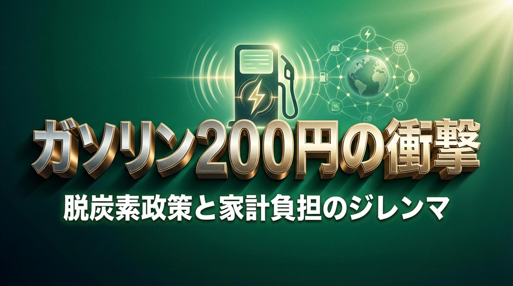 脱炭素政策とガソリン高騰〜150兆円投資のダブスタ指摘とSDGs視点〜