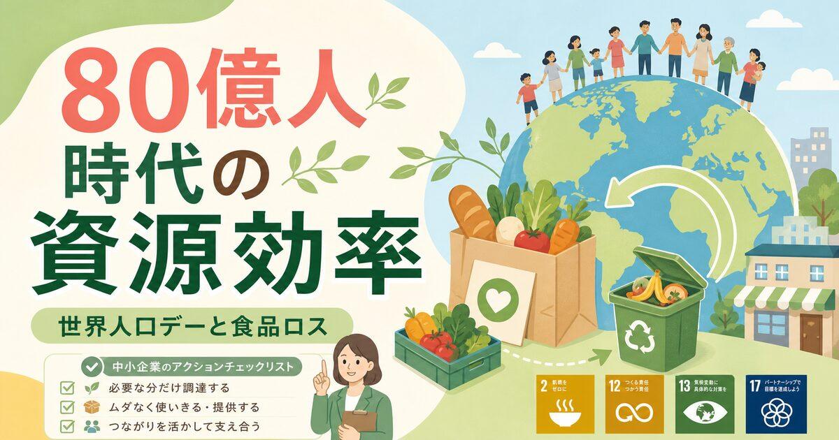 世界人口デー2026|80億人時代に中小企業ができる食品ロス・資源効率5策