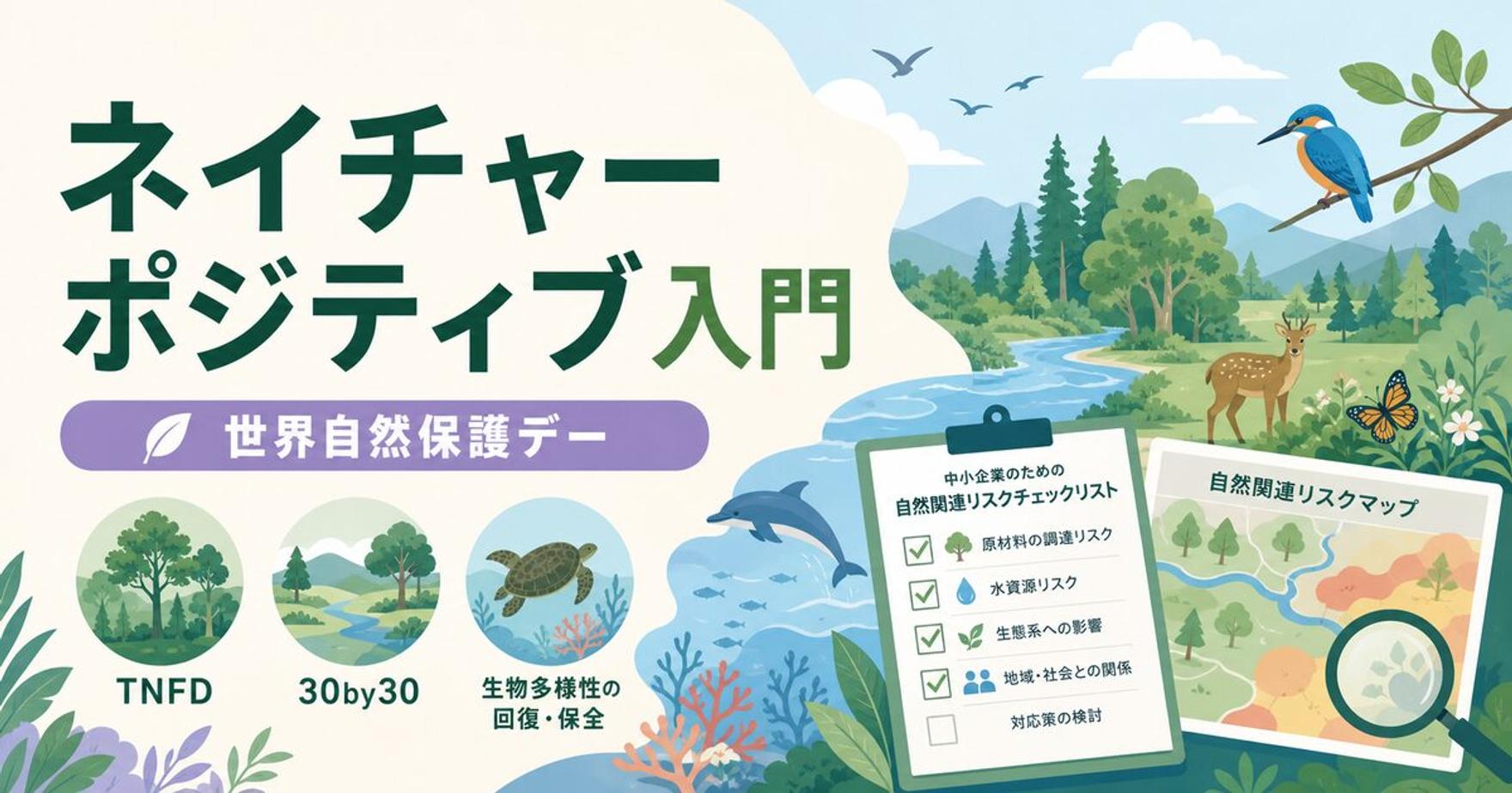 世界自然保護デーとネイチャーポジティブ｜中小企業のTNFD・30by30入門【2026】