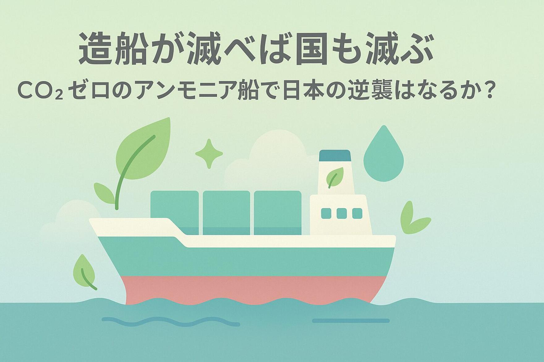 【SDGs解説】「造船が滅べば国も滅ぶ」- CO2ゼロのアンモニア船で日本の逆襲はなるか？