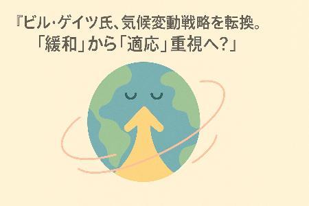 ビル・ゲイツ氏、気候変動戦略を転換。「緩和」から「適応」重視へ?SDGsの視点で考える
