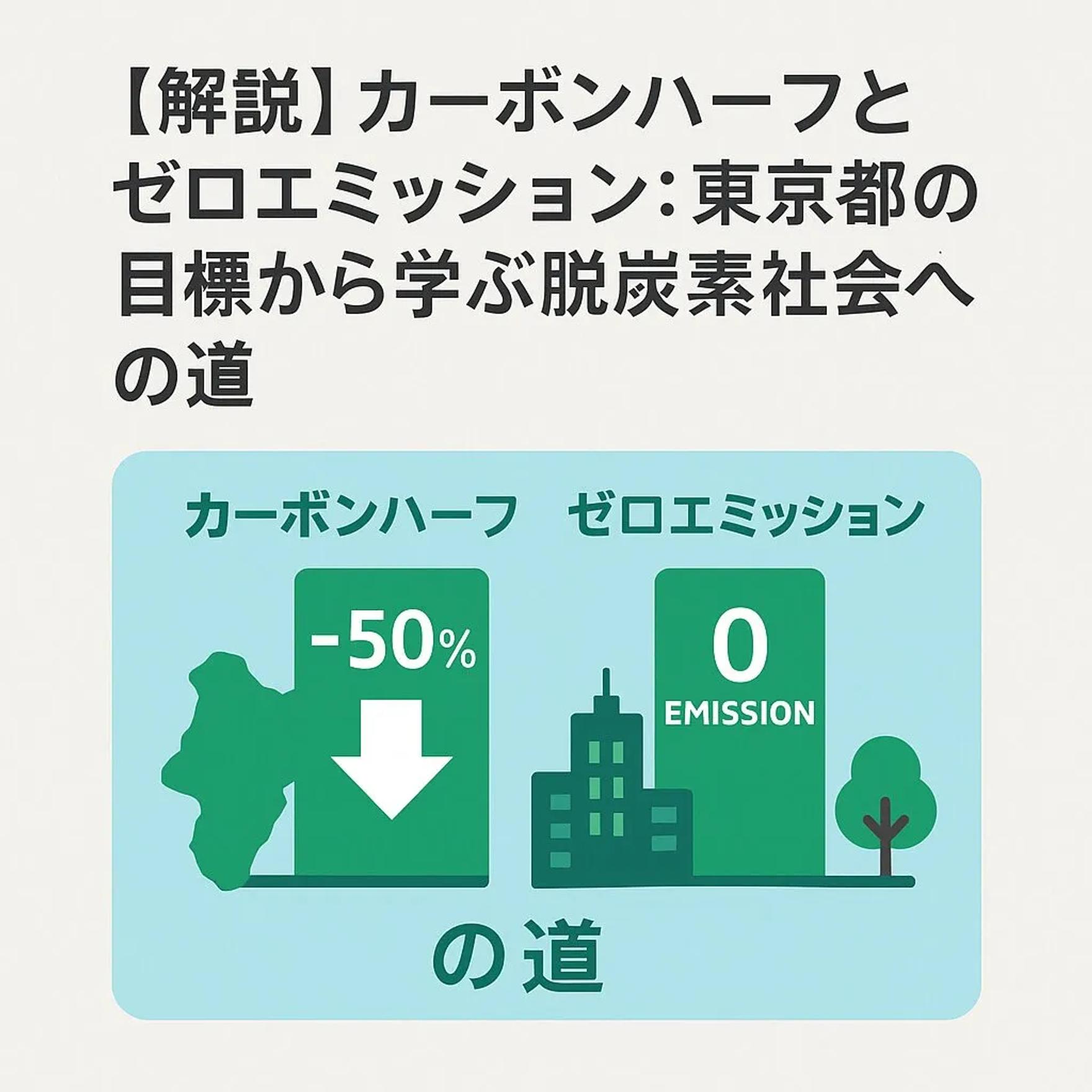 【解説】カーボンハーフとゼロエミッション：東京都の目標から学ぶ脱炭素社会への道
