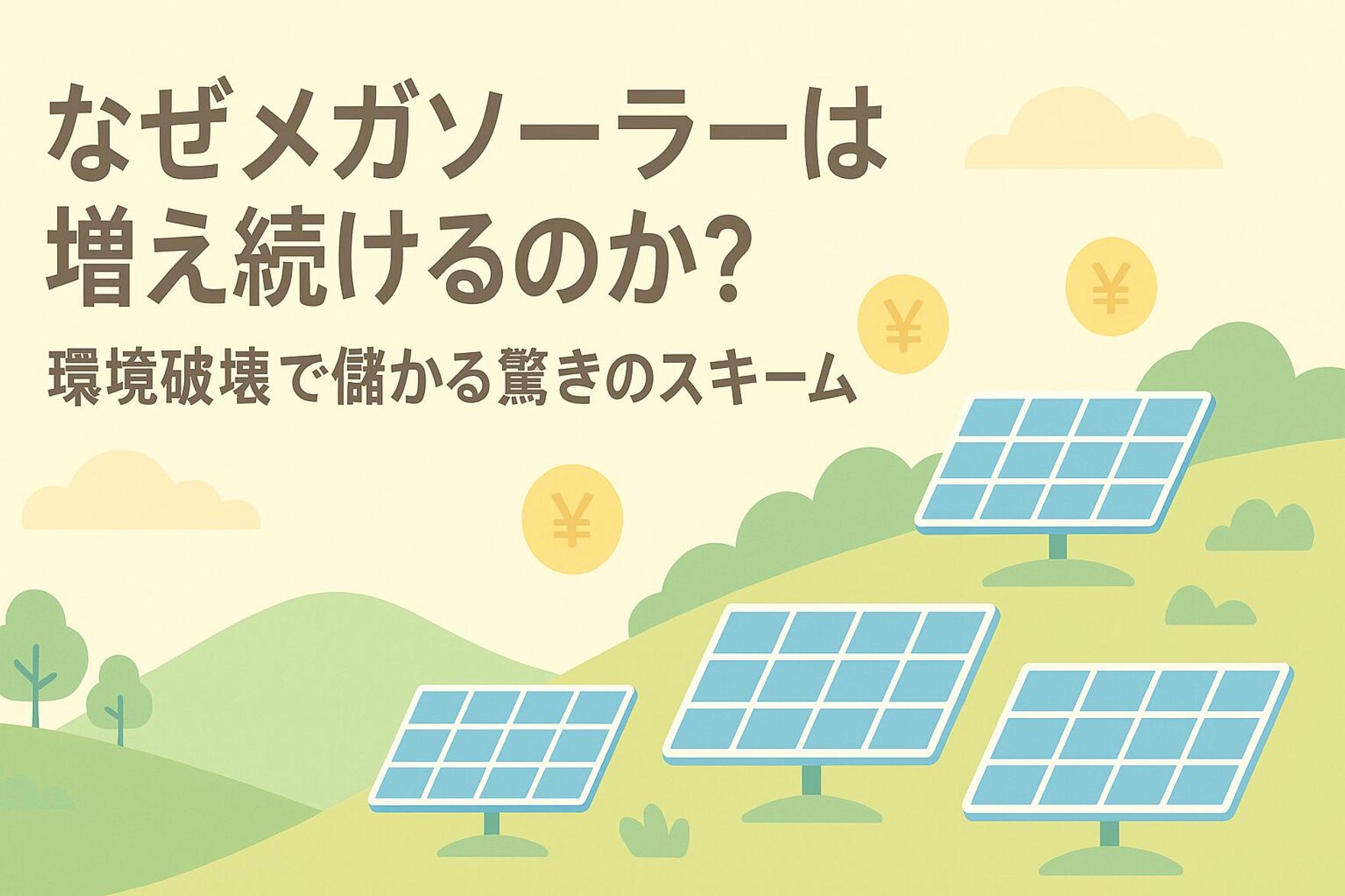 なぜメガソーラーは増え続けるのか? 環境破壊で儲かる驚きのスキーム