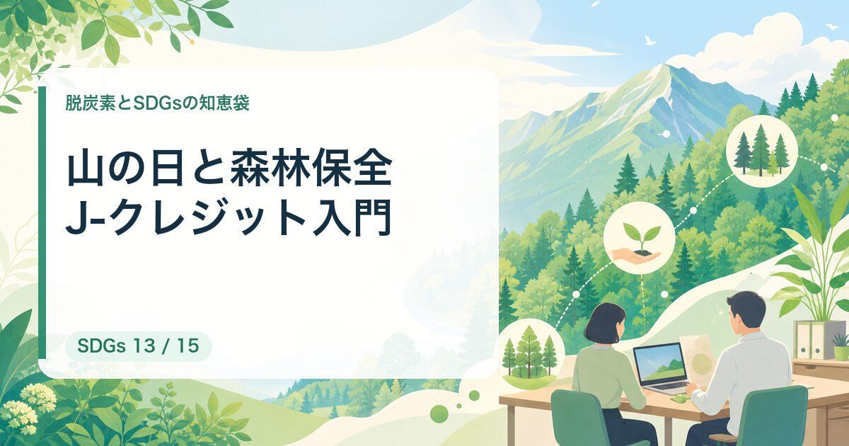 山の日に考える森林保全とJ-クレジット|中小企業の森林吸収源オフセット入門【2026年最新】