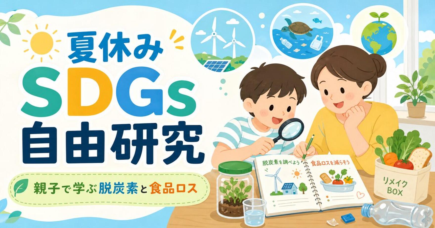 夏休みの自由研究をSDGsに｜親子で学ぶ脱炭素・食品ロス・海洋プラ観察テーマ【2026】