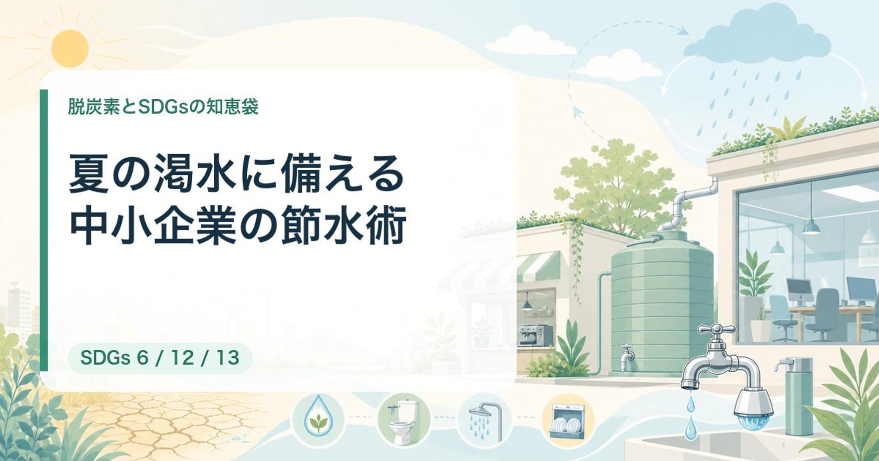 夏の渇水に備える中小企業の節水術｜ウォーターポジティブ入門【2026年最新】