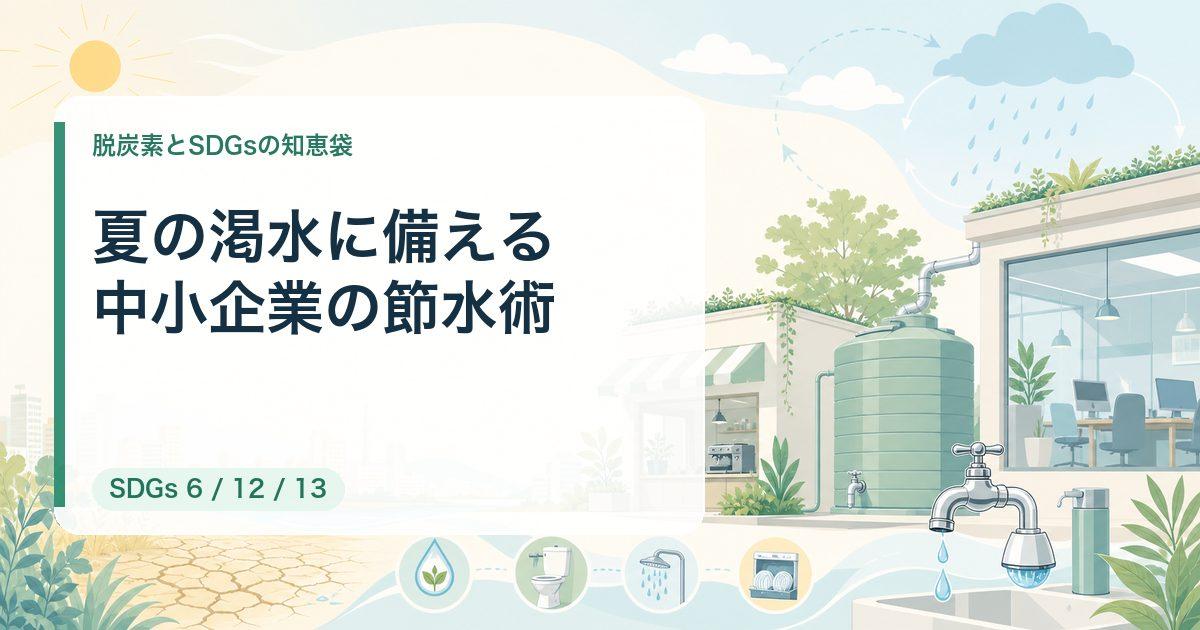 夏の渇水に備える中小企業の節水術|ウォーターポジティブ入門【2026年最新】