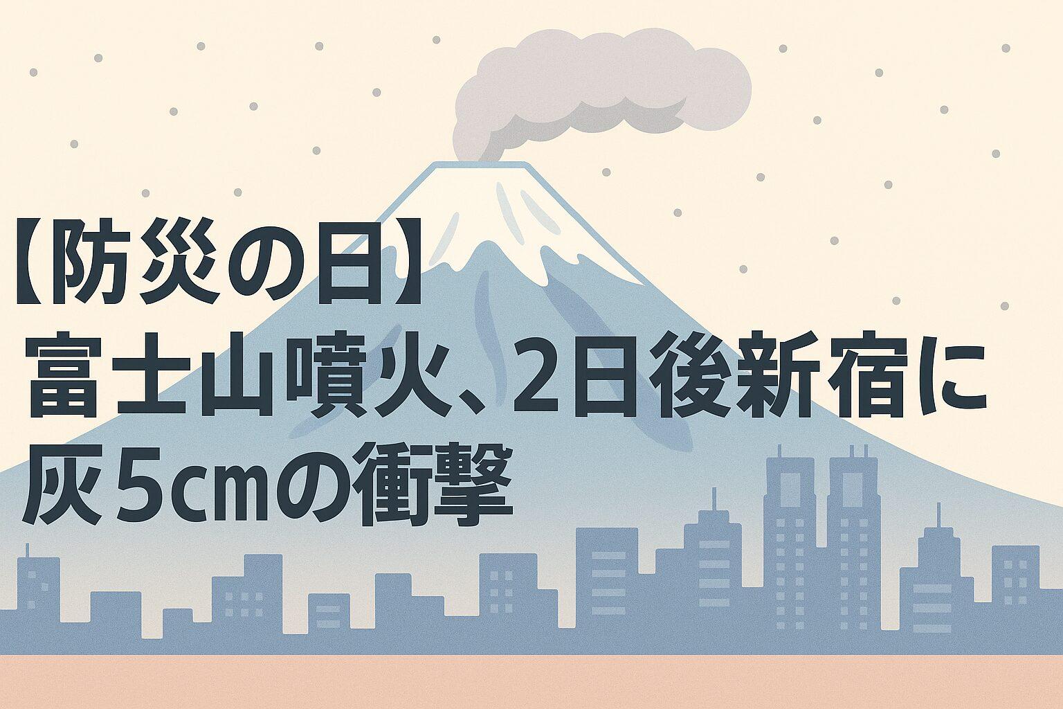【防災の日】富士山噴火、2日後新宿に灰5cmの衝撃。首都圏の備えとSDGs11の重要性