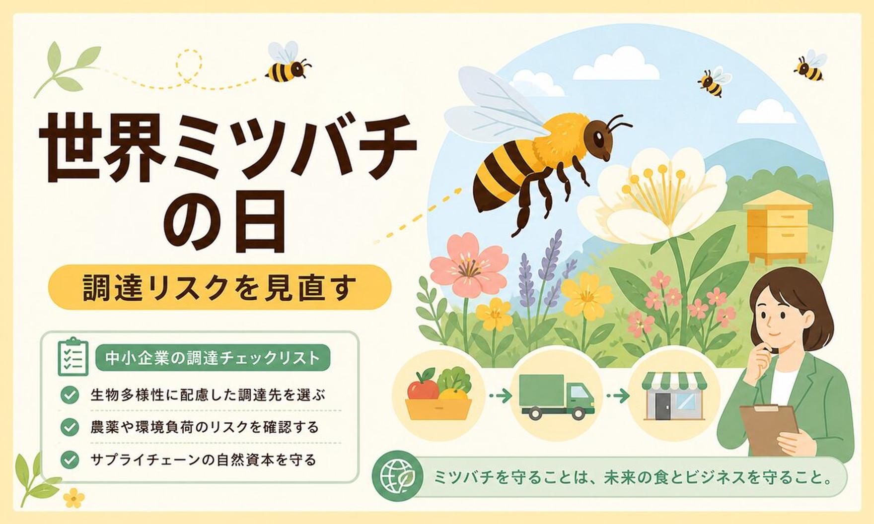 5月20日は世界ミツバチの日｜受粉サービス危機と中小企業のサプライチェーン対策【2026年最新】