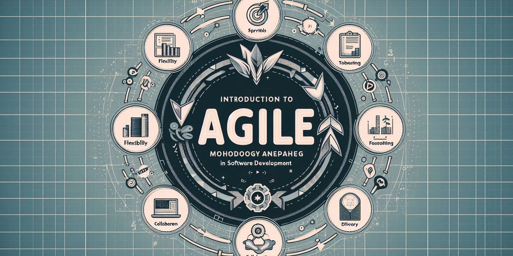 Blog cover with Agile icons and the title "Introduction to Agile Methodology."