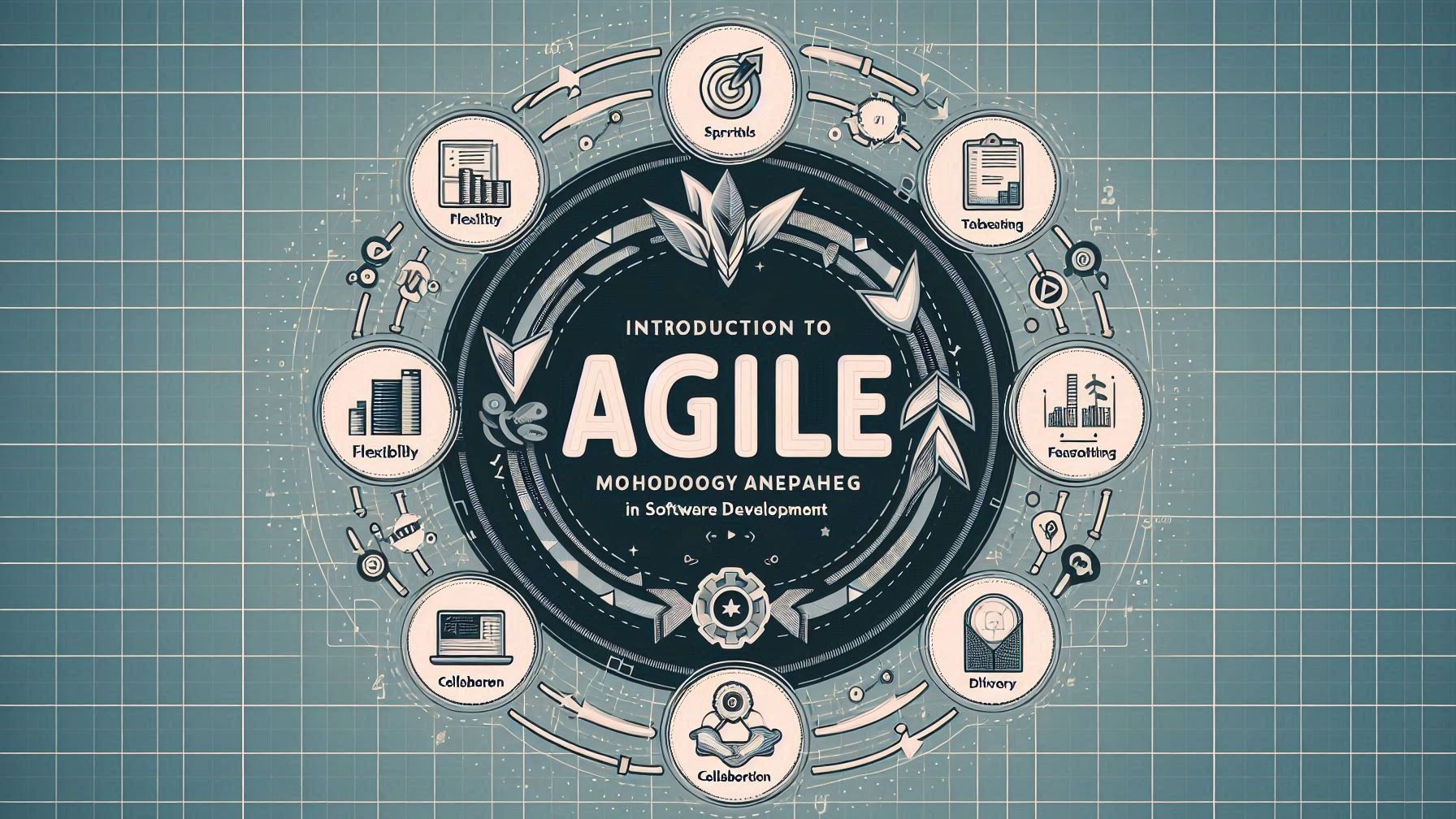 Blog cover with Agile icons and the title "Introduction to Agile Methodology."