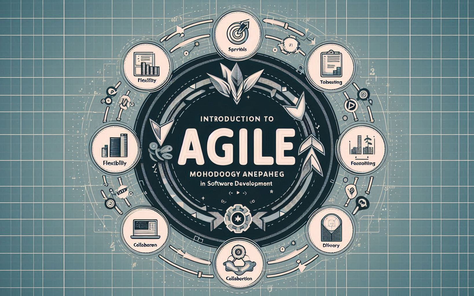 Blog cover with Agile icons and the title "Introduction to Agile Methodology."