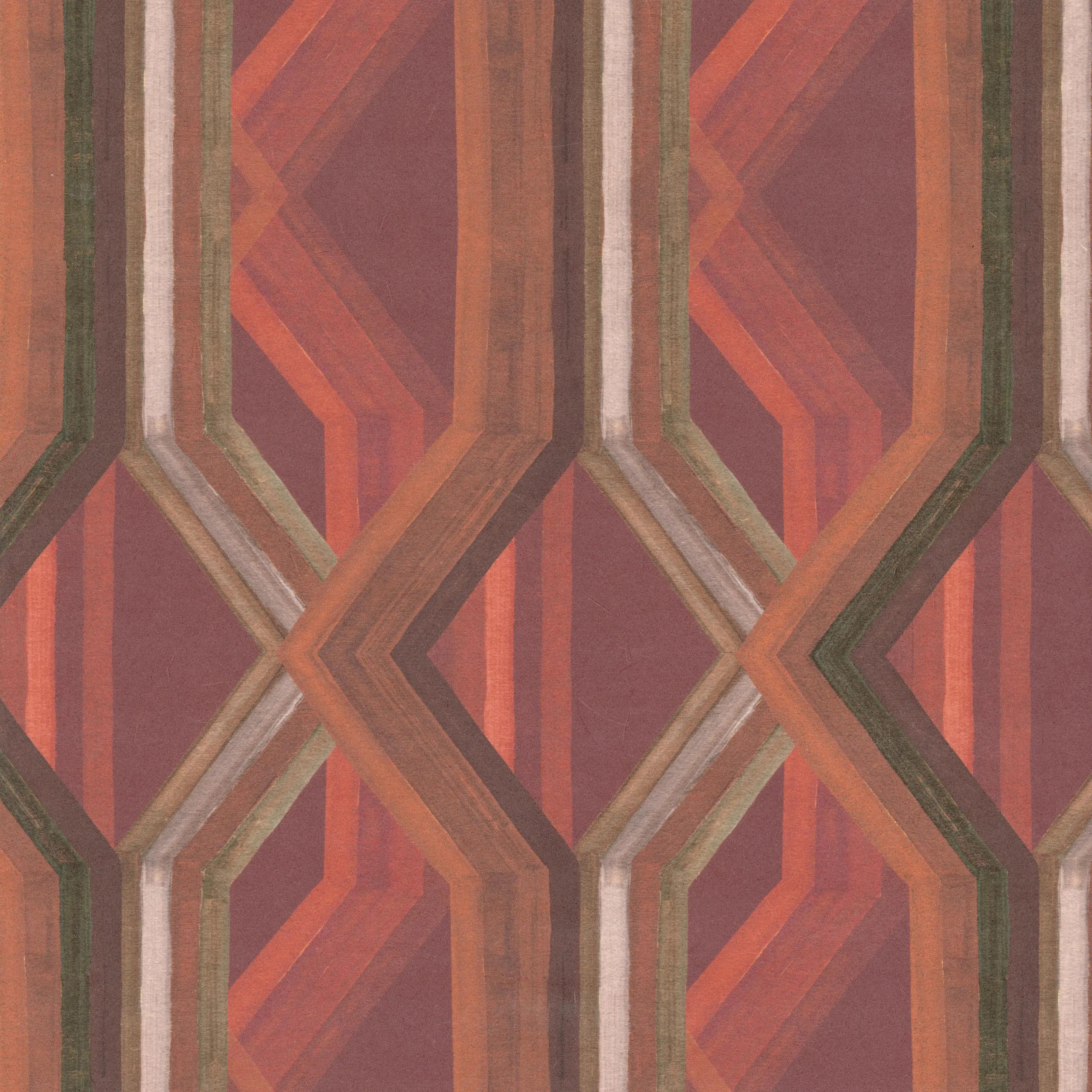 Pattern of design Rhombus Scan in Red