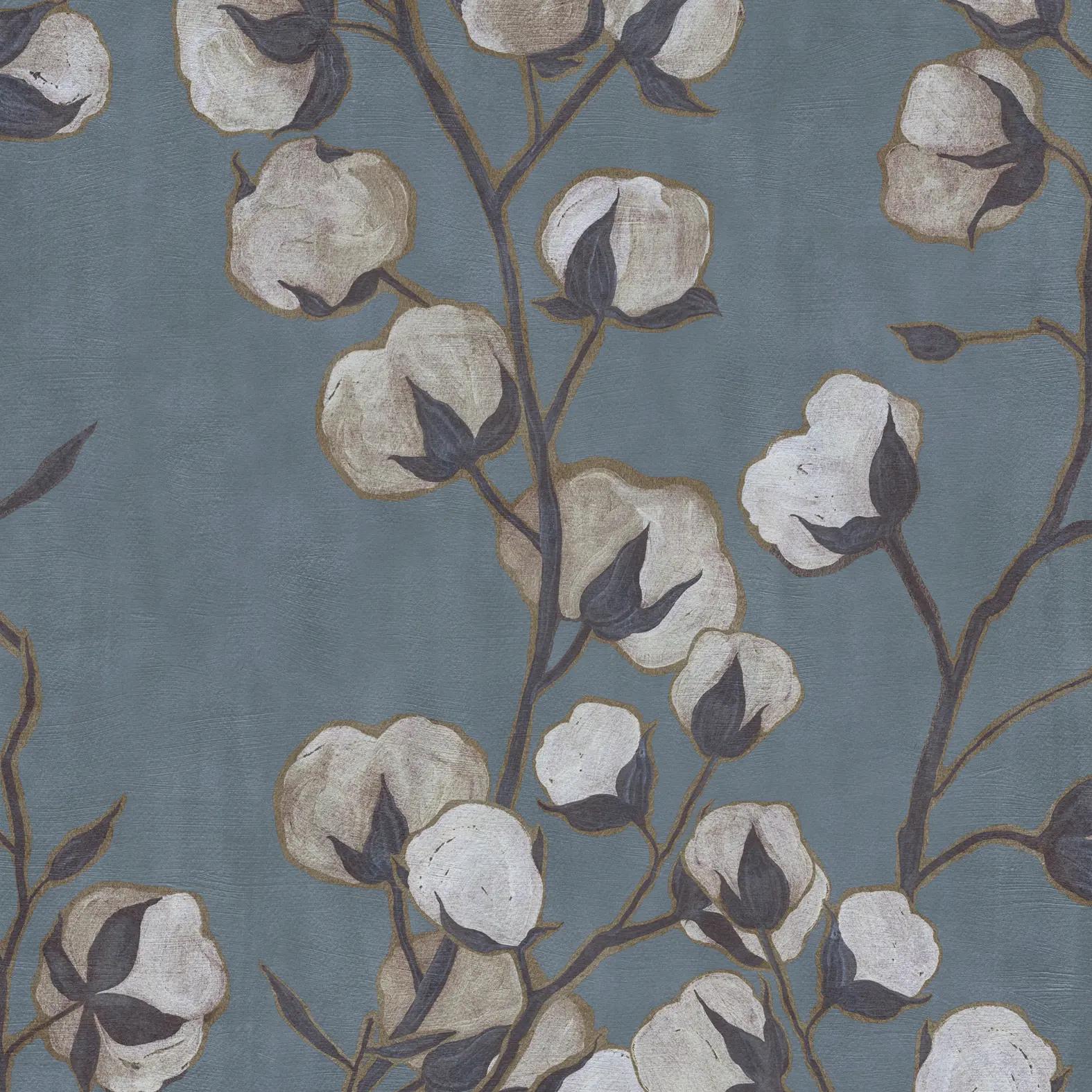 Pattern of design Cotton Flowers in Blue