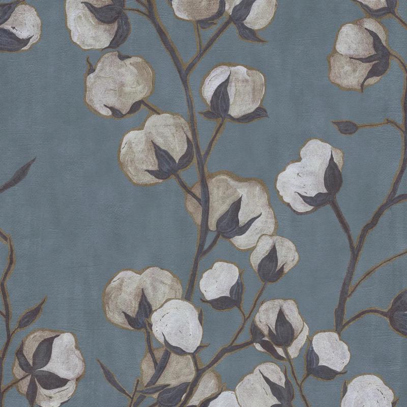 Pattern of design Cotton Flowers in Blu