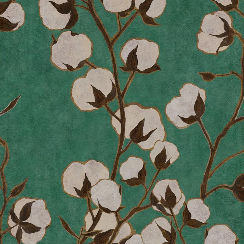 Pattern of design Cotton Flowers in Verde