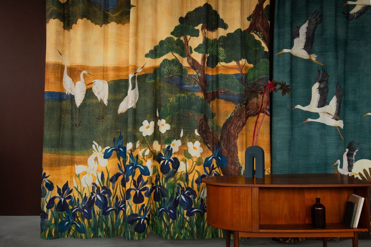 Flowers on a curtain