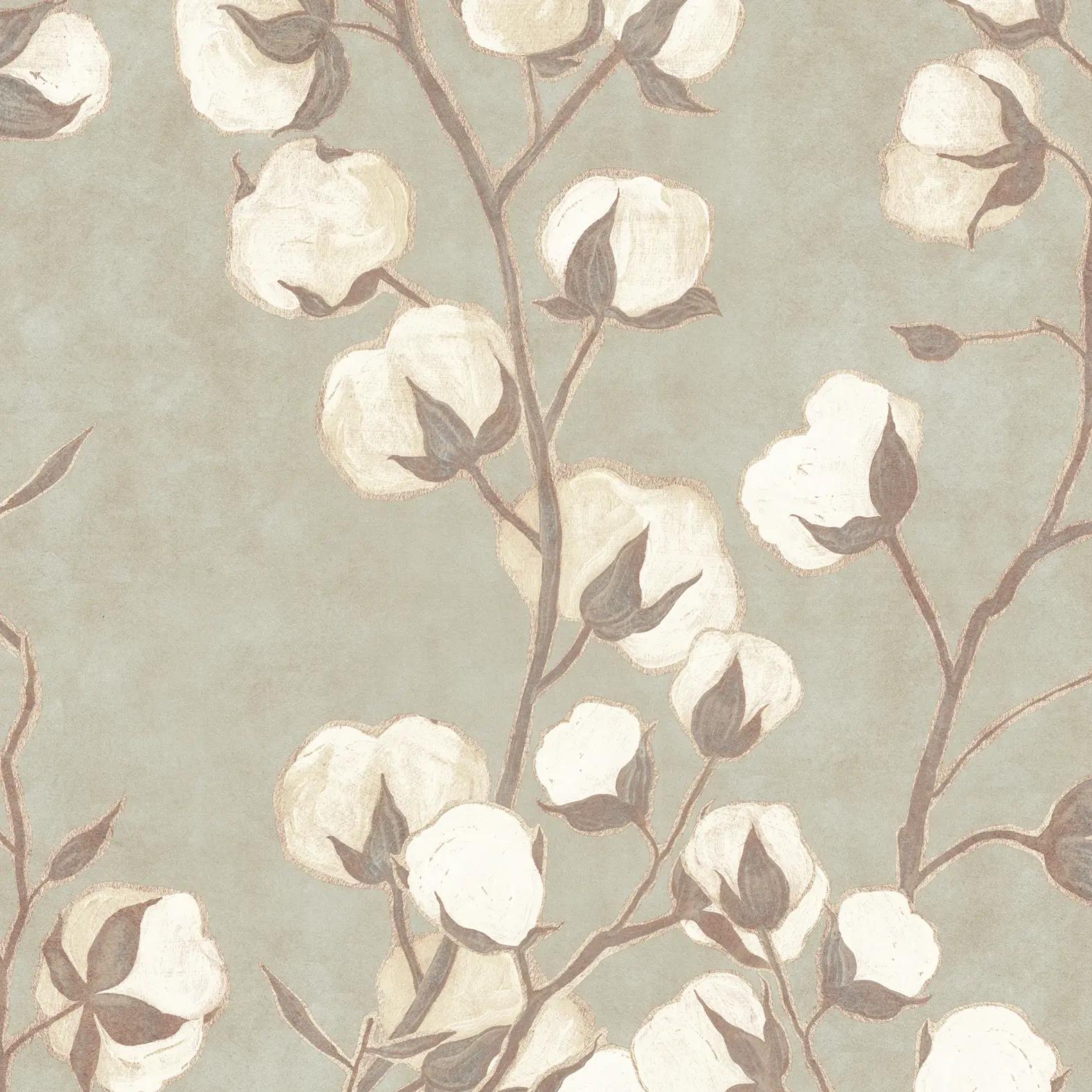 Pattern of design Cotton Flowers in Neutral