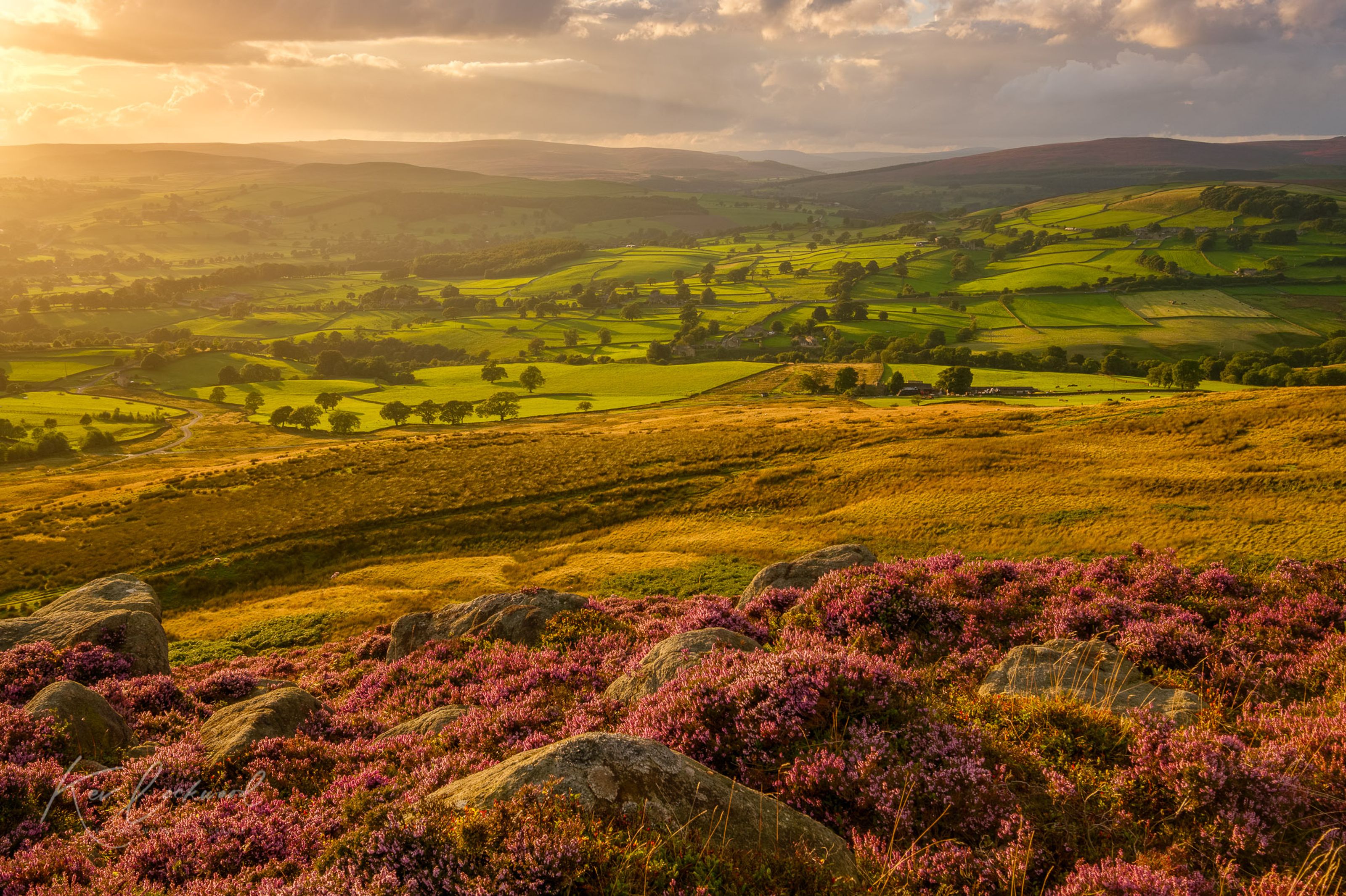 View from the Beacon overlooking heather moors