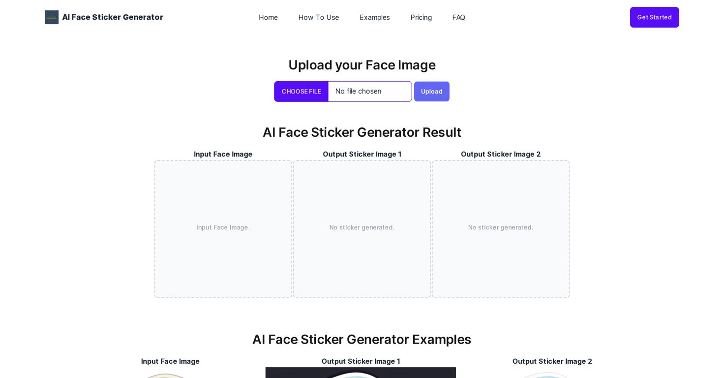 Face AI Sticker Generator Website