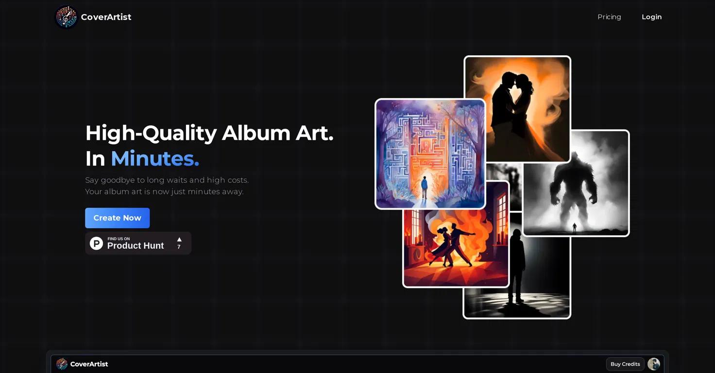 CoverArtistWebsite Screenshot