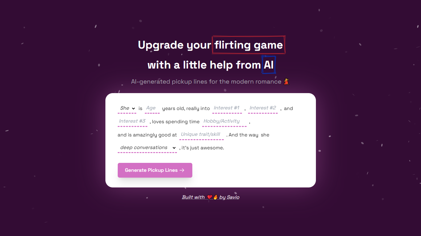 FlirtifyWebsite Screenshot