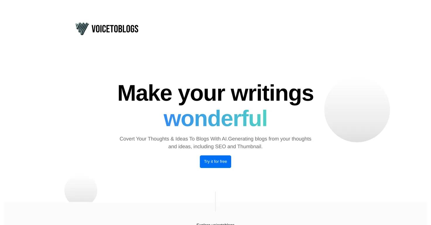 Voicetoblogs Website