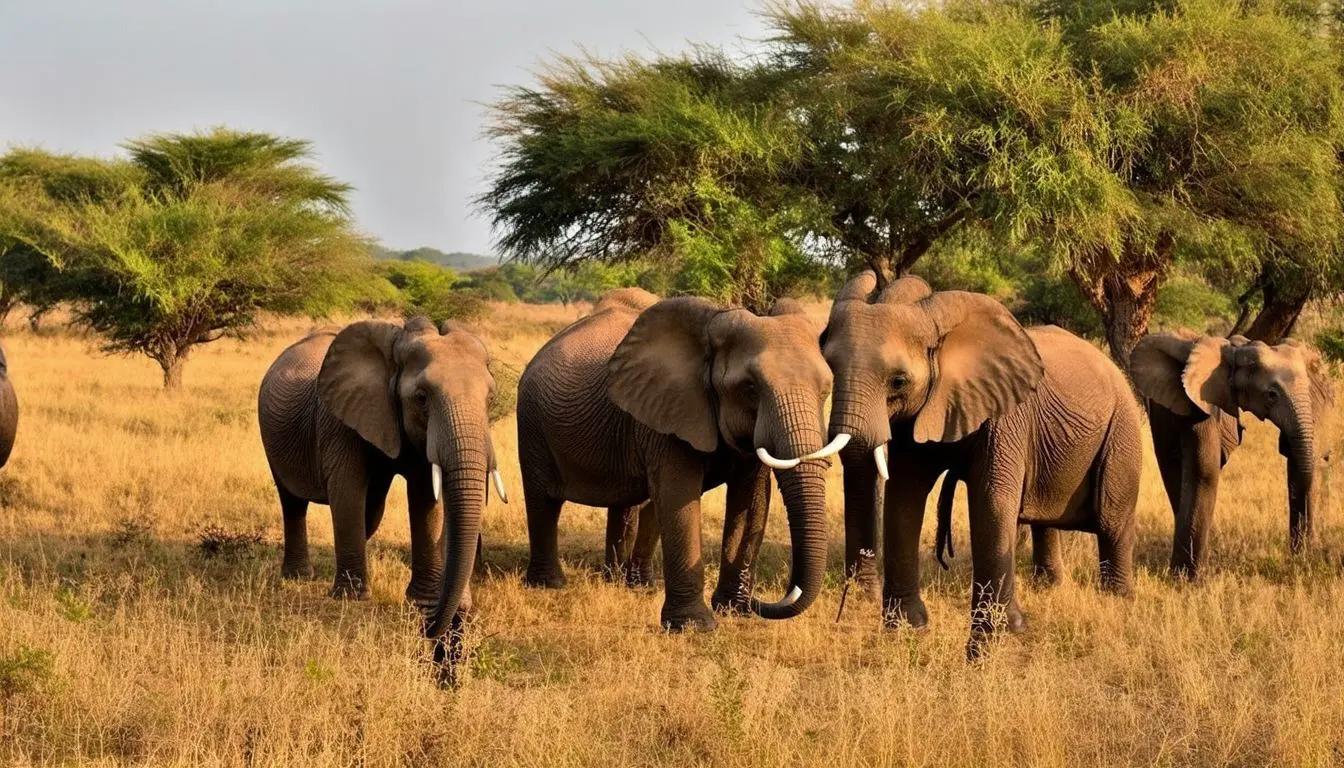 African elephants communicating in the wild with AI researchers studying their vocalizations.