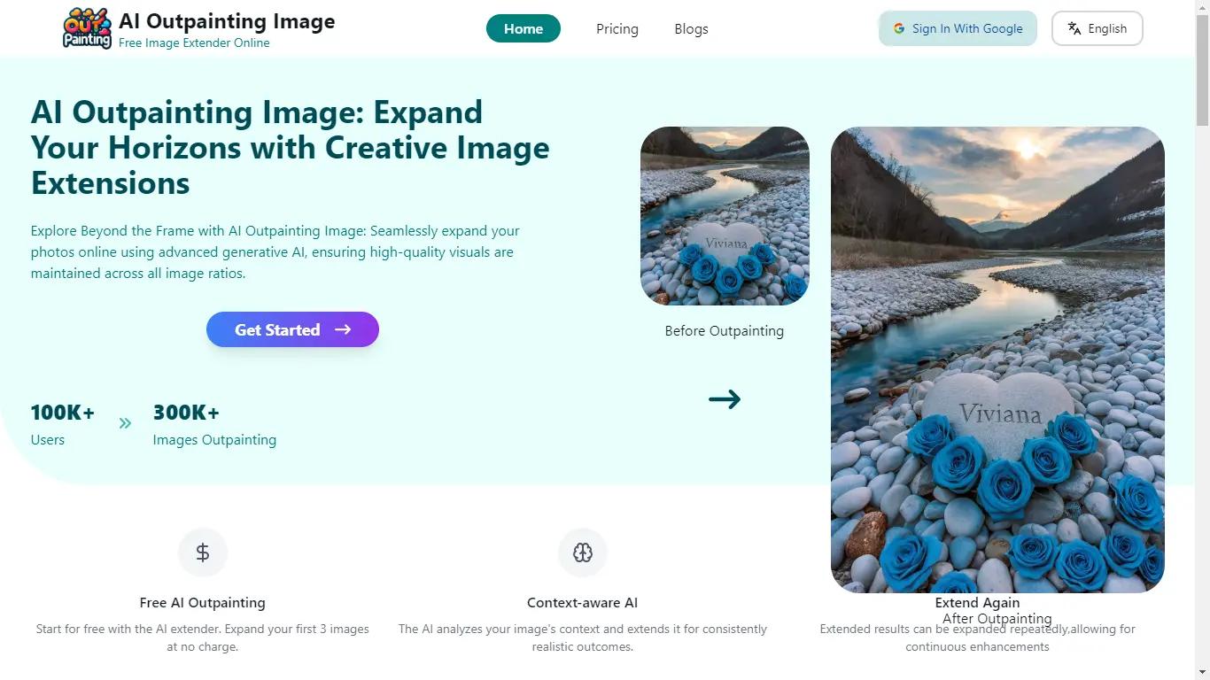 AI Outpainting ImageWebsite Screenshot