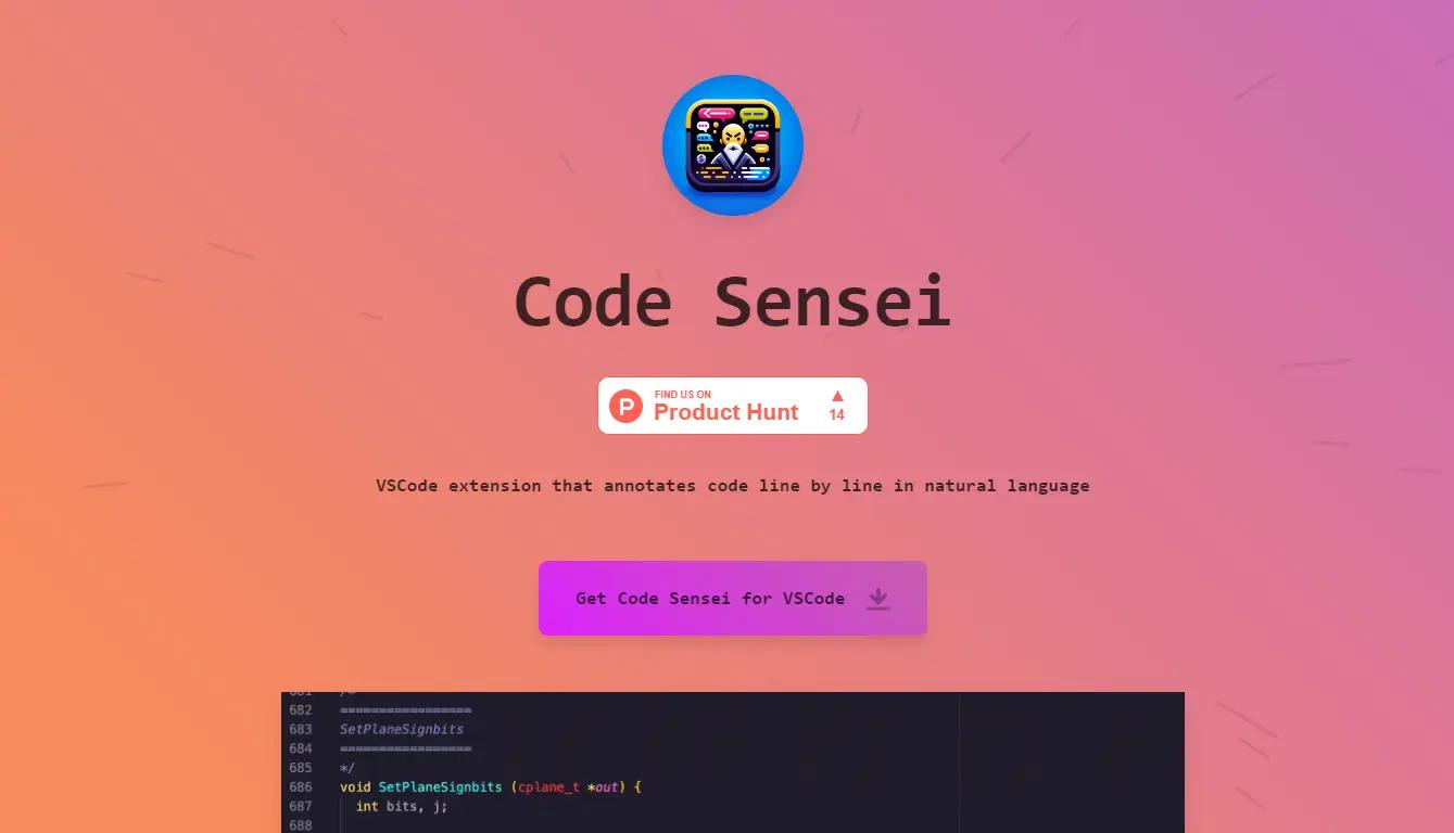 Code SenseiWebsite Screenshot