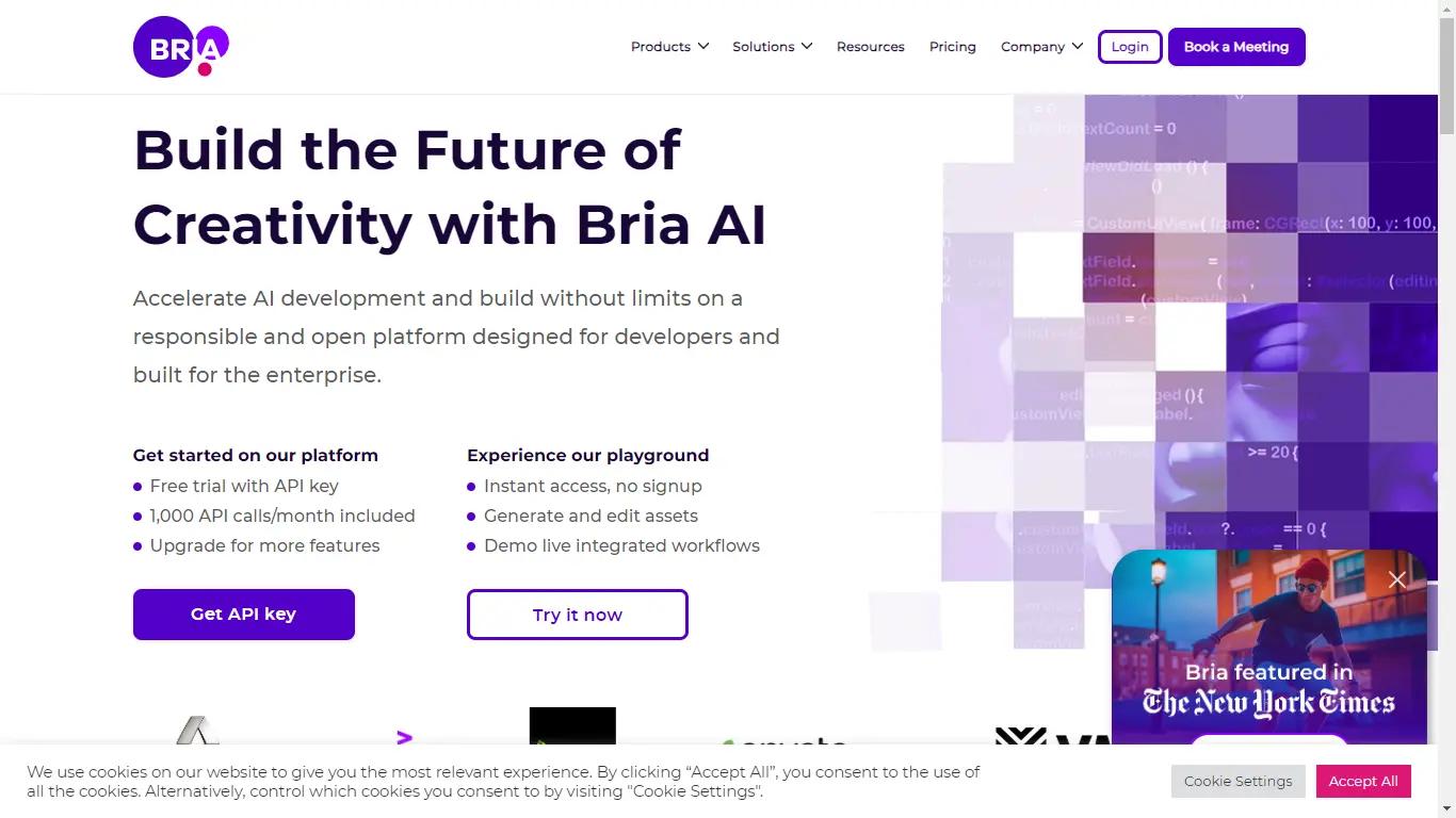 Bria Website Screenshot