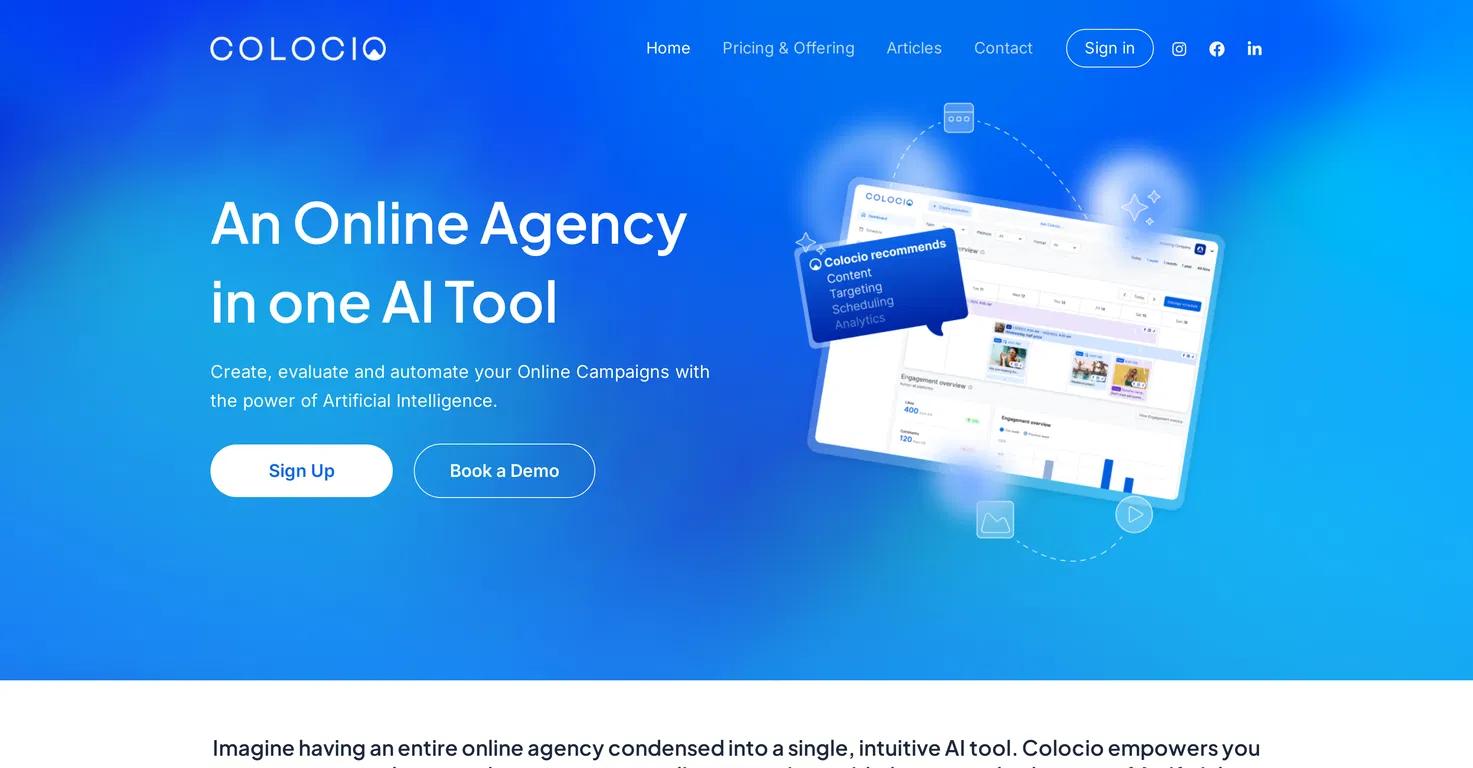 Colocio Website Screenshot