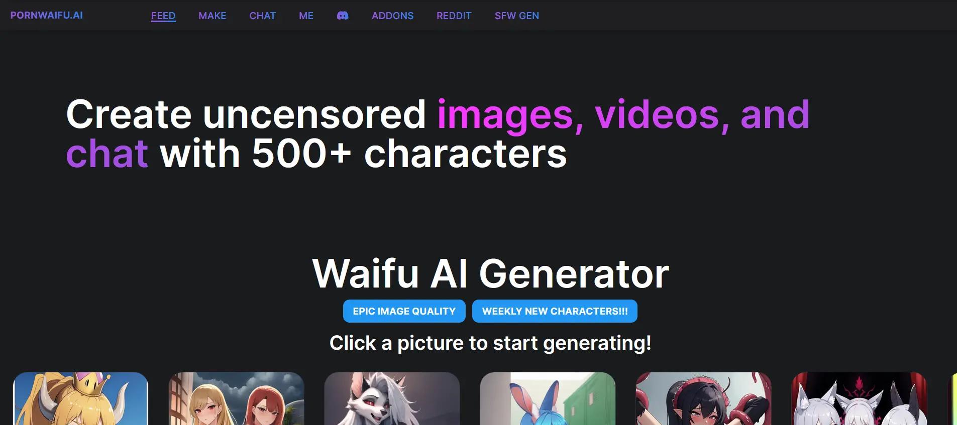 PornWaifu.AI Website