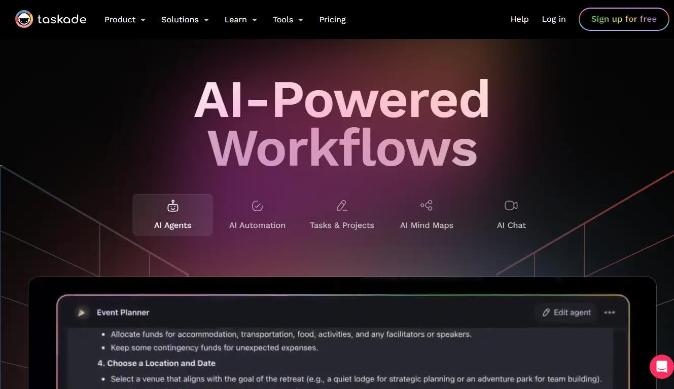 Taskade AI Website