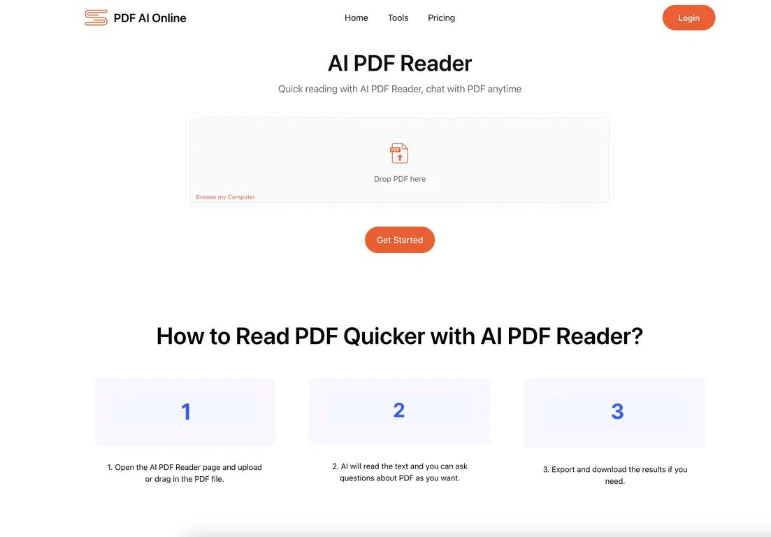 PDF AI OnlineWebsite Screenshot