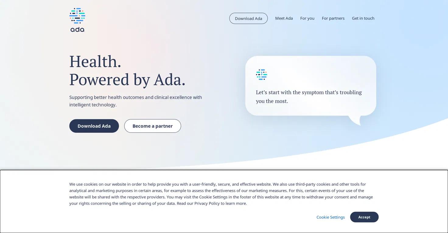 Ada Website Screenshot