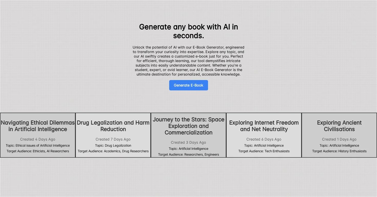 AI E-BooksWebsite Screenshot