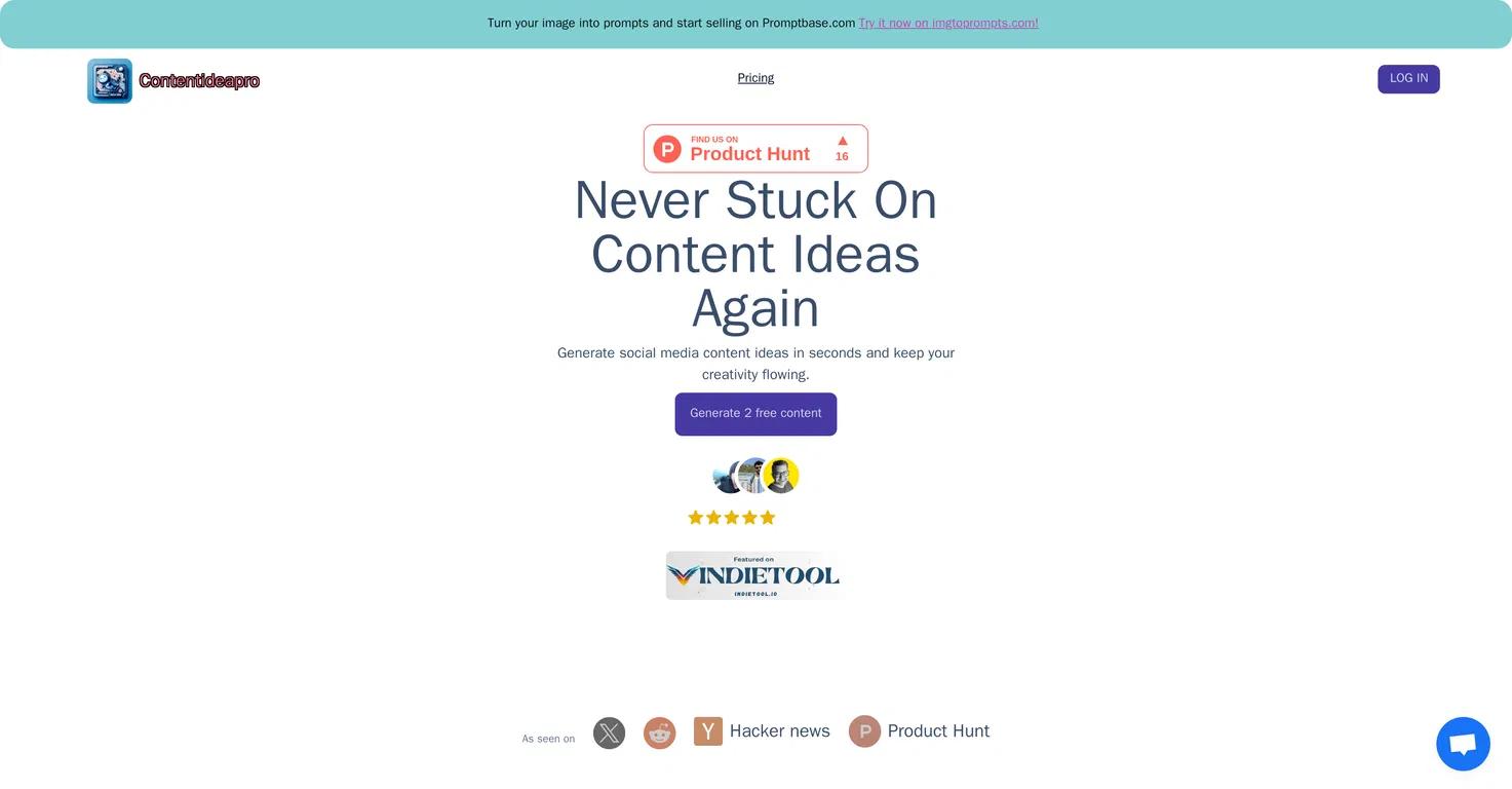 ContentideaproWebsite Screenshot