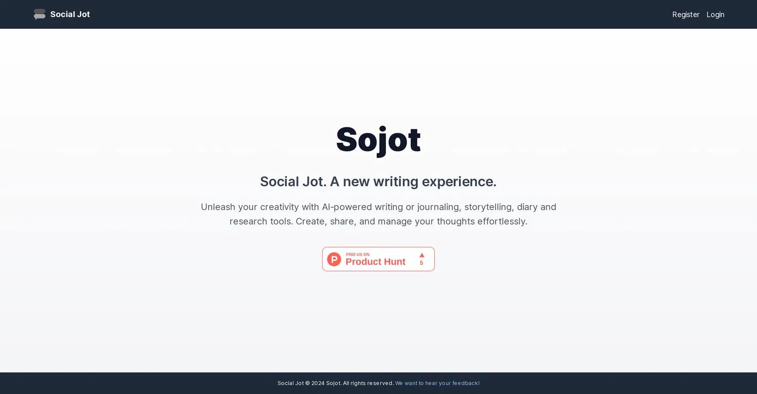 Social JotWebsite Screenshot