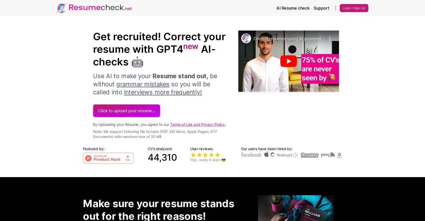 Resumecheck Website