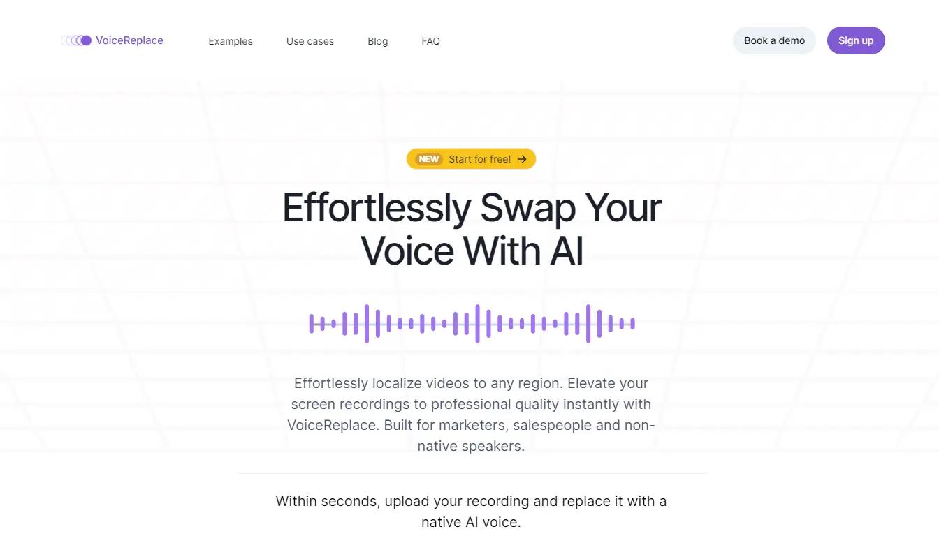 VoiceReplaceWebsite Screenshot